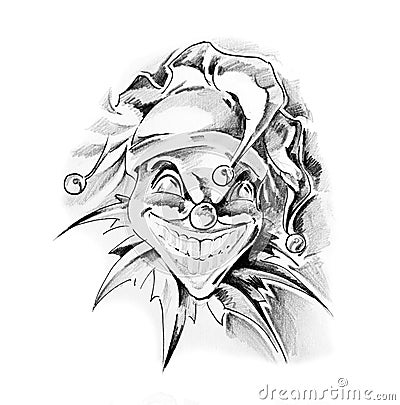 Evil Clown Tattoo Designs on Sketch Of Tattoo Art Clown Joker Thumb17129163 Jpg
